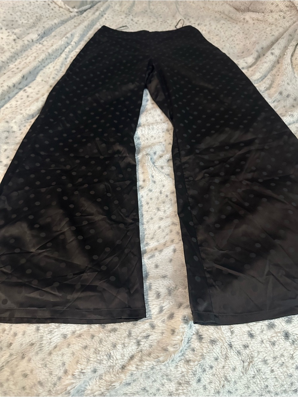 Lucy Paris Black Polka Dot Wide-Leg Pants